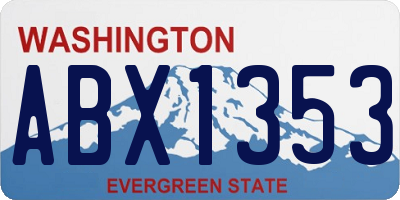 WA license plate ABX1353