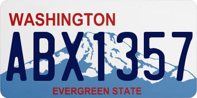 WA license plate ABX1357