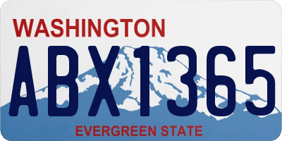 WA license plate ABX1365