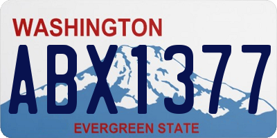 WA license plate ABX1377