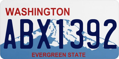 WA license plate ABX1392