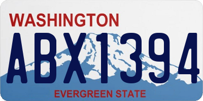 WA license plate ABX1394