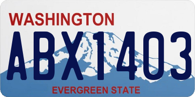 WA license plate ABX1403