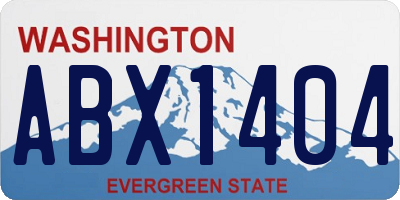 WA license plate ABX1404