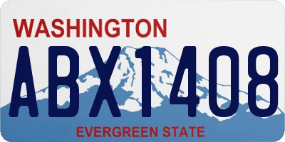WA license plate ABX1408