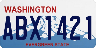 WA license plate ABX1421