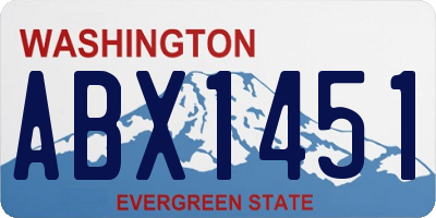 WA license plate ABX1451