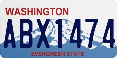 WA license plate ABX1474