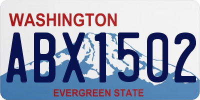 WA license plate ABX1502