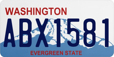 WA license plate ABX1581