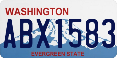 WA license plate ABX1583