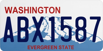 WA license plate ABX1587