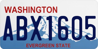 WA license plate ABX1605