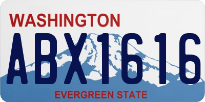 WA license plate ABX1616