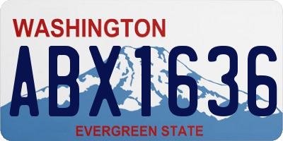 WA license plate ABX1636