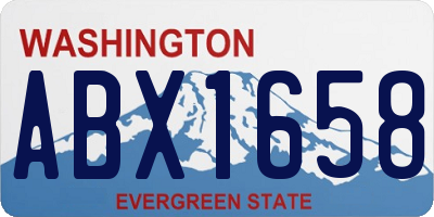 WA license plate ABX1658