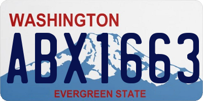 WA license plate ABX1663