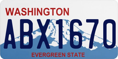 WA license plate ABX1670