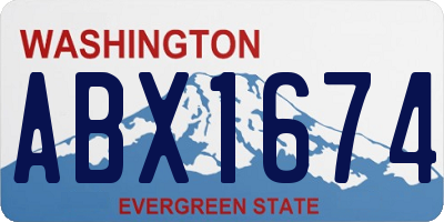 WA license plate ABX1674