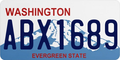 WA license plate ABX1689