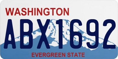 WA license plate ABX1692