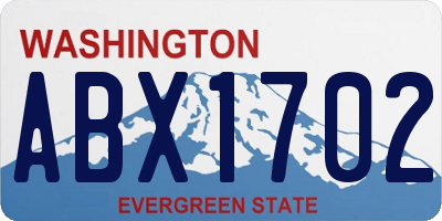 WA license plate ABX1702