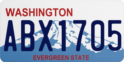 WA license plate ABX1705