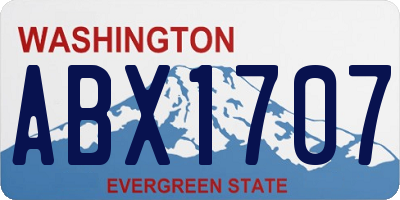 WA license plate ABX1707