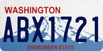 WA license plate ABX1721