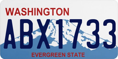 WA license plate ABX1733