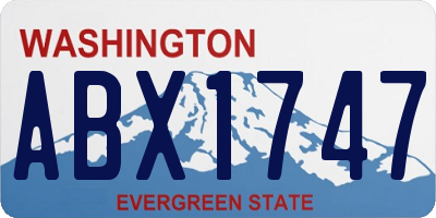 WA license plate ABX1747
