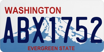 WA license plate ABX1752