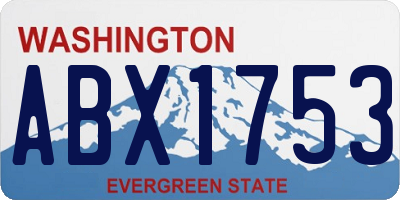 WA license plate ABX1753