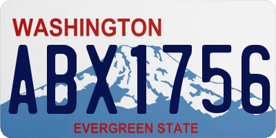 WA license plate ABX1756