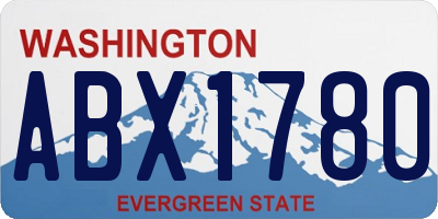 WA license plate ABX1780