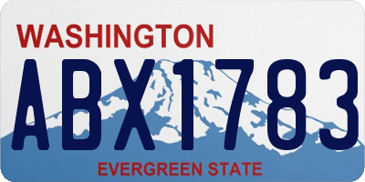 WA license plate ABX1783