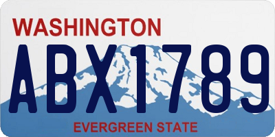 WA license plate ABX1789