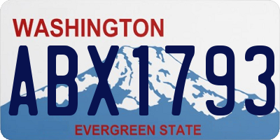 WA license plate ABX1793