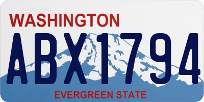 WA license plate ABX1794