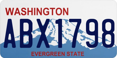 WA license plate ABX1798