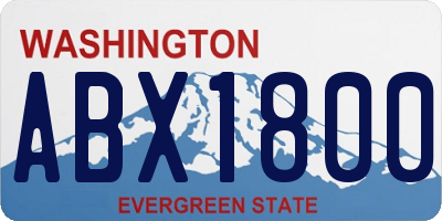 WA license plate ABX1800