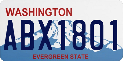 WA license plate ABX1801