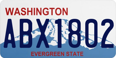 WA license plate ABX1802
