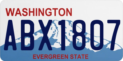 WA license plate ABX1807