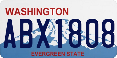 WA license plate ABX1808