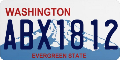 WA license plate ABX1812