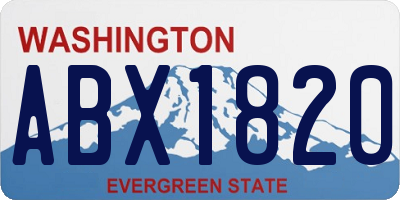 WA license plate ABX1820