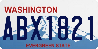 WA license plate ABX1821