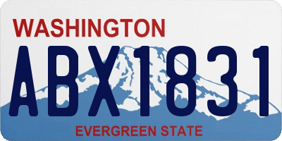 WA license plate ABX1831