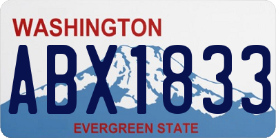 WA license plate ABX1833